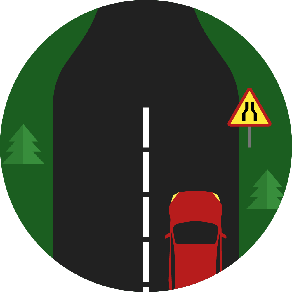 Single Lane Road - Traffic Sign (1000x1000)