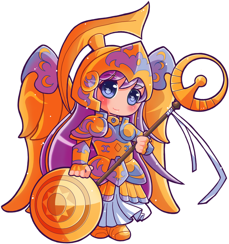 Saori/sasha In Her Athena Cloth By Hadibou - Athena Saint Seiya Chibi (800x850)