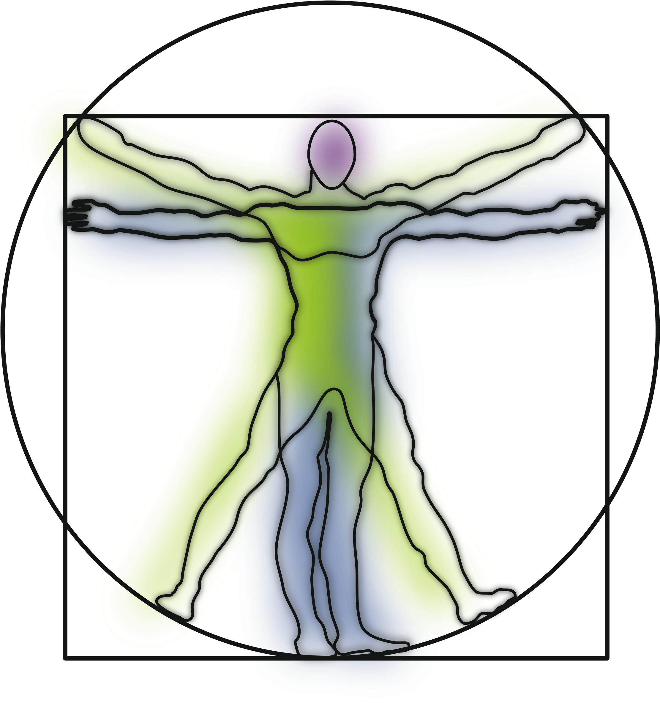 Big Image - Line Art Vitruvian Man (2225x2400)