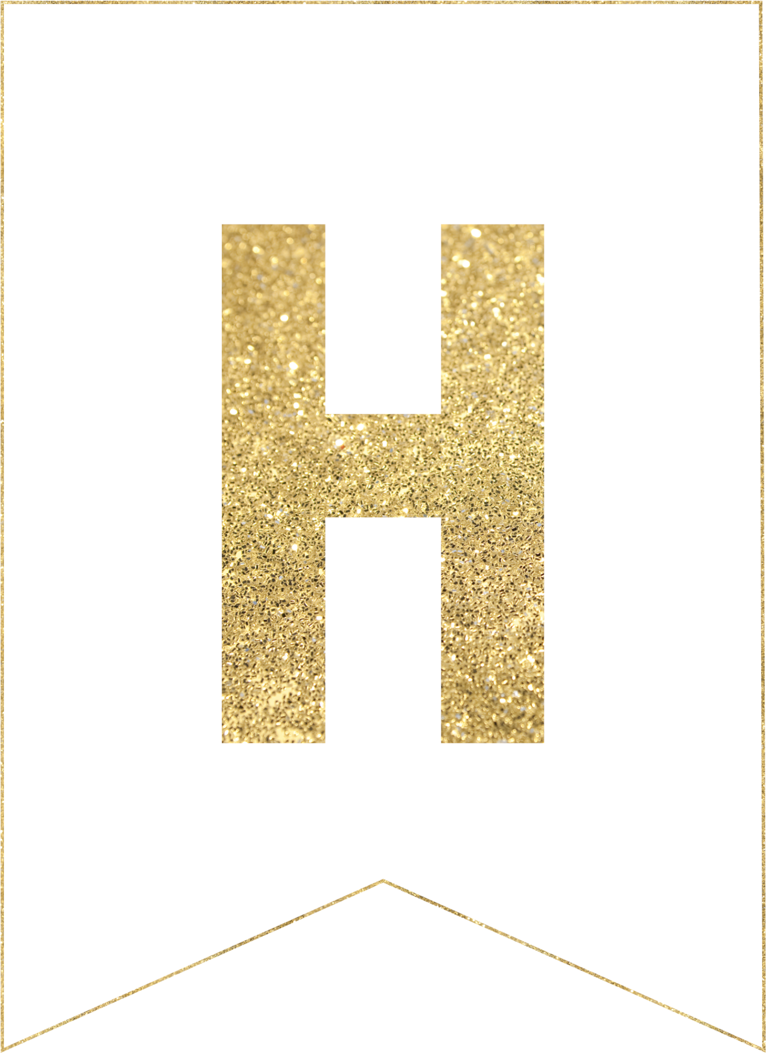 H Gold Alphabet Banner Letter - Free Printable Ramadan Decoration (1736x2431)