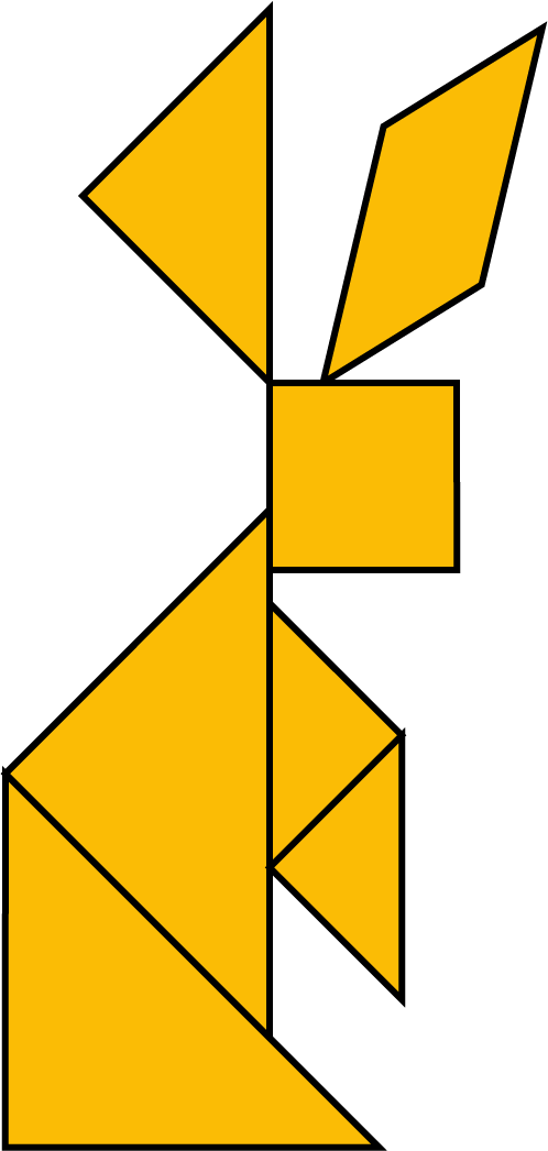 Tangram Rabbit - Tangram Bunny (498x1046)