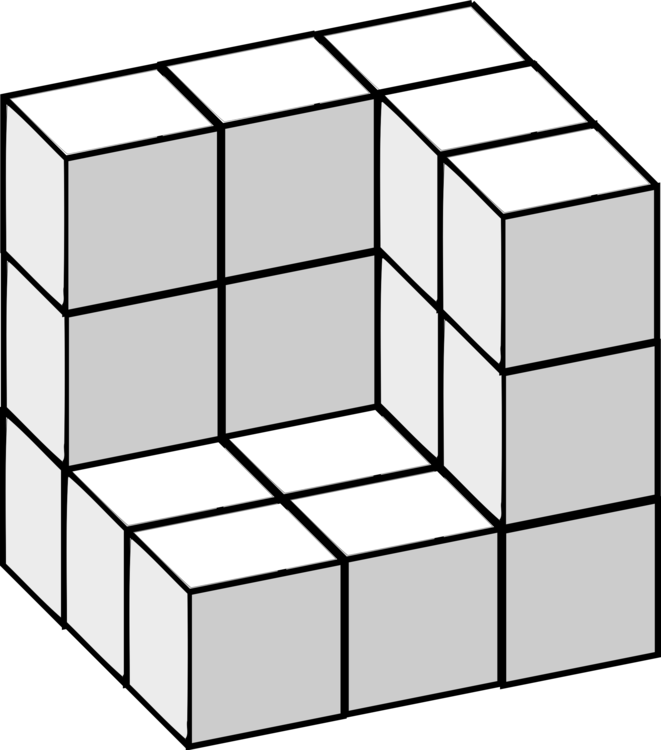 Three-dimensional Space Cube Geometry - Cube Jigsaw Puzzles (661x750)