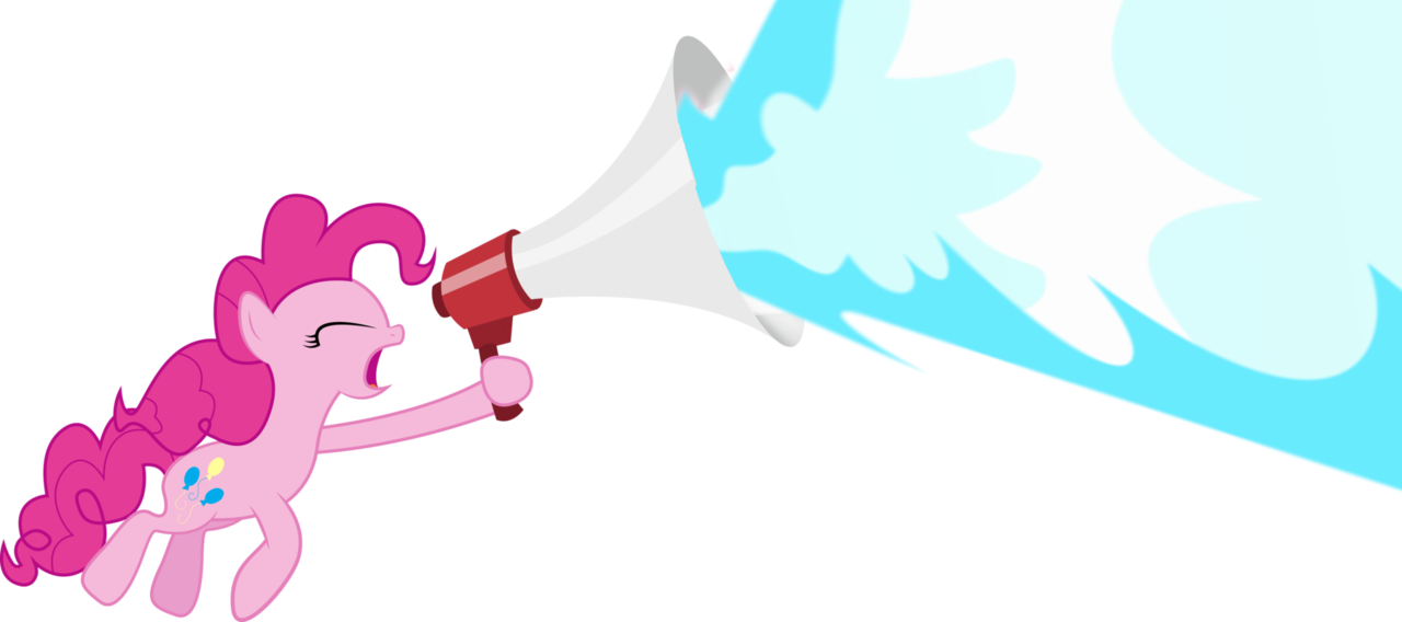 Edit, Energy Blast, Megaphone, Pinkie Pie, Safe, Shoop - Illustration (1280x568)