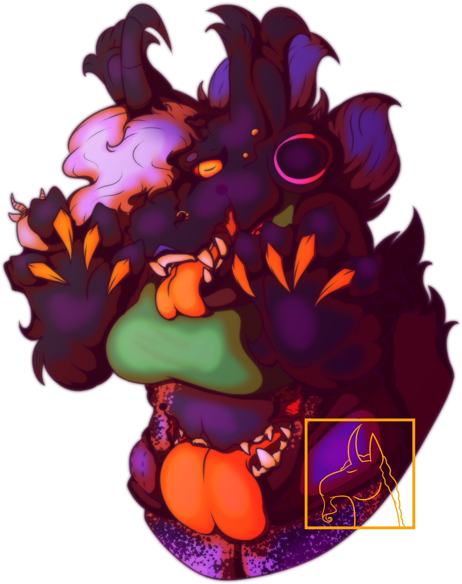 Personal Art Double The Teeth By Unicornis Fur Affinity - Illustration (1505x1881)