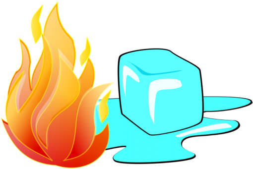 Ice Clipart Fire - Ice Cubes And Fire (640x480)