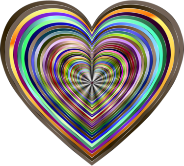 Psychedelic Art Psychedelia Line Art Drawing - Heart Psychedelic Png (375x340)