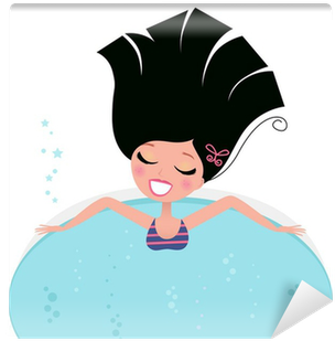 Woman Taking Whirlpool Bath Isolated On White - Hot Tub (400x400)