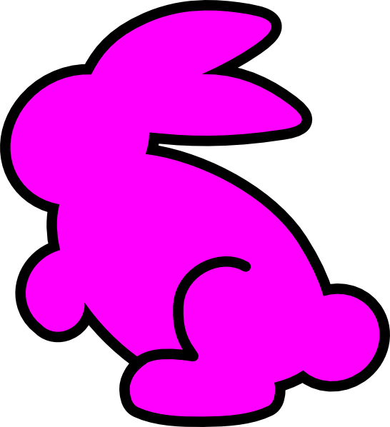 Pink Rabbit Cliparts - Bunny Clip Art Pink (546x598)