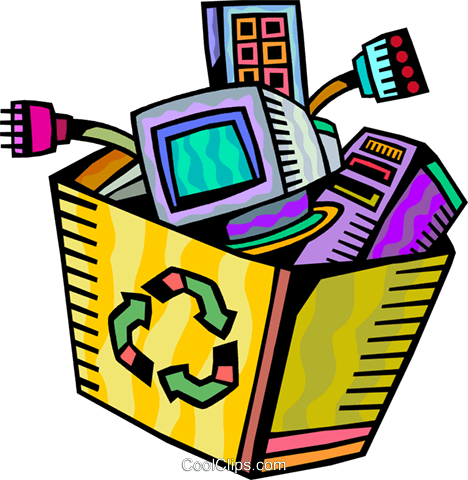 Obsolete Equipment Royalty Free Vector Clip Art Illustration - Computer Equipment Clip Art (468x480)