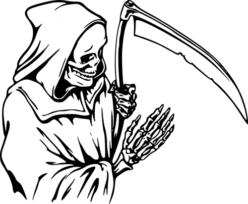 Vector Graphics - Grim Reaper Line Drawings (500x412)