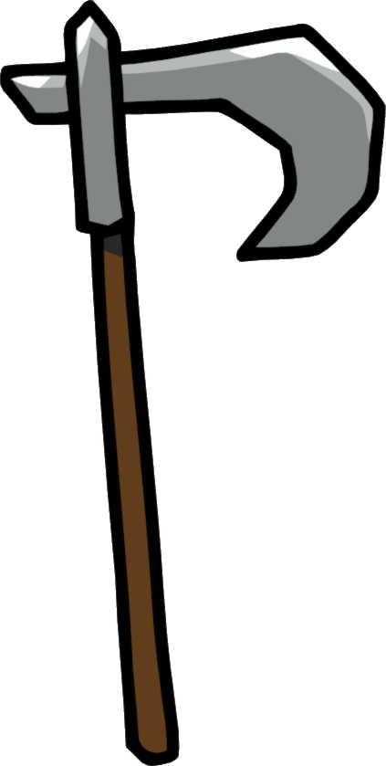 Scythe Clipart Weapon - Scribblenauts Melee Weapons (423x839)