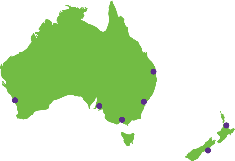 Our Australian And New Zealand Locations - Map Of Australia Silhouette (800x538)