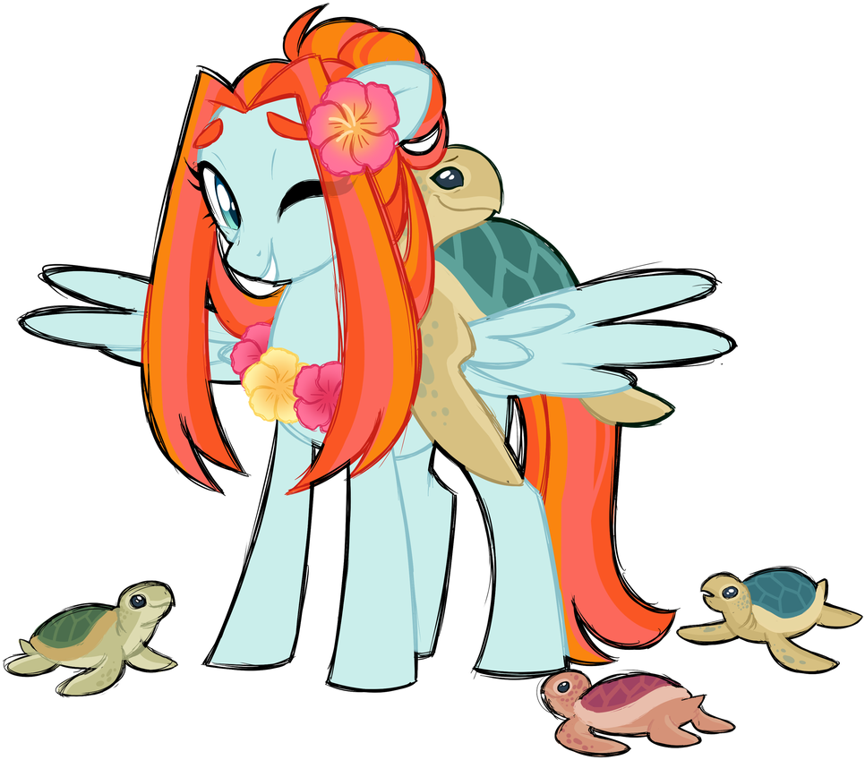 Azure Art Wave, Female, Magical Lesbian Spawn, Mare, - Cartoon (1024x966)