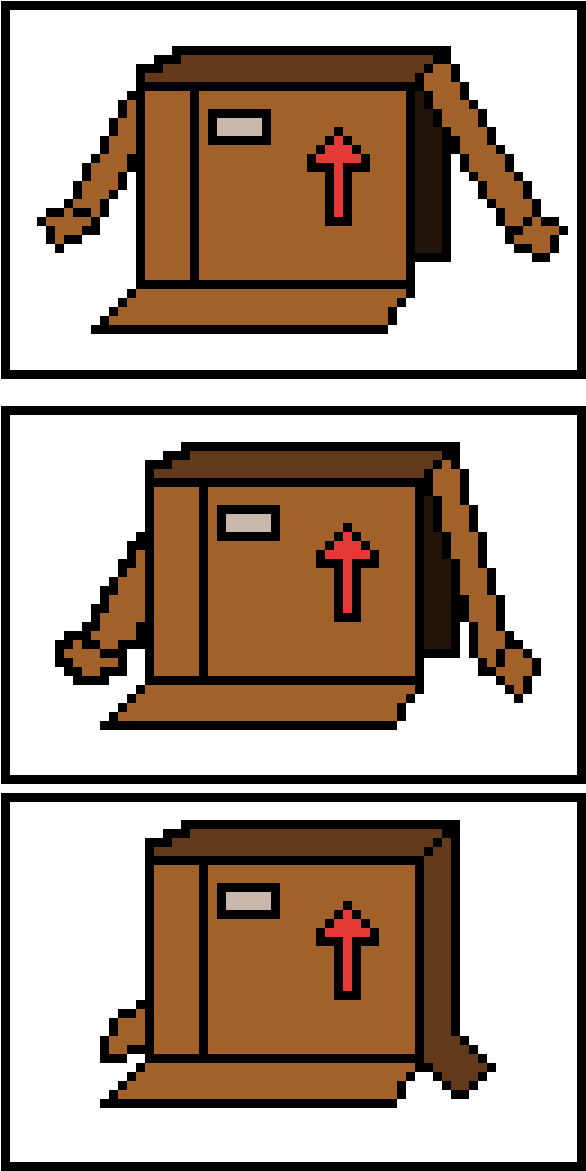 Cardboard Box Spawn - Pixel Portrait (612x1188)