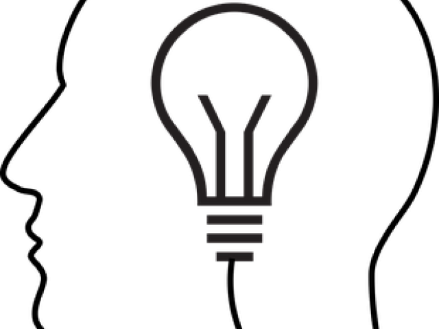 Brain Clipart Black And White - Light Bulb Transparent Drawing (640x480)