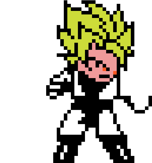 Debut Son Goku - Dessin Pixel Art Dragon Ball Z (1200x1200)