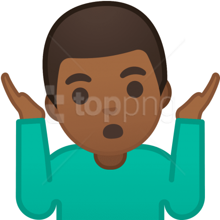 Free Png Download Man Shrugging Emoji Medium Dark Skin - 🤷 ♂ Que Significa (480x480)