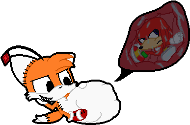 [vore Request] Tails Doll Ate Knuckles - Sonic Tails Doll Vore (450x306)