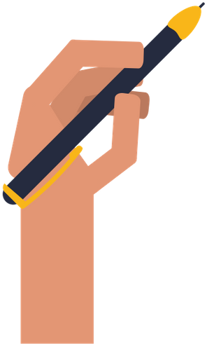 Hand Holding Pen - Hand Holding Pen (477x550)
