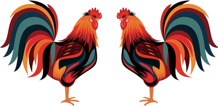 Clip Art Two Cocks Transprent Png Free - Rooster Clipart (500x500)