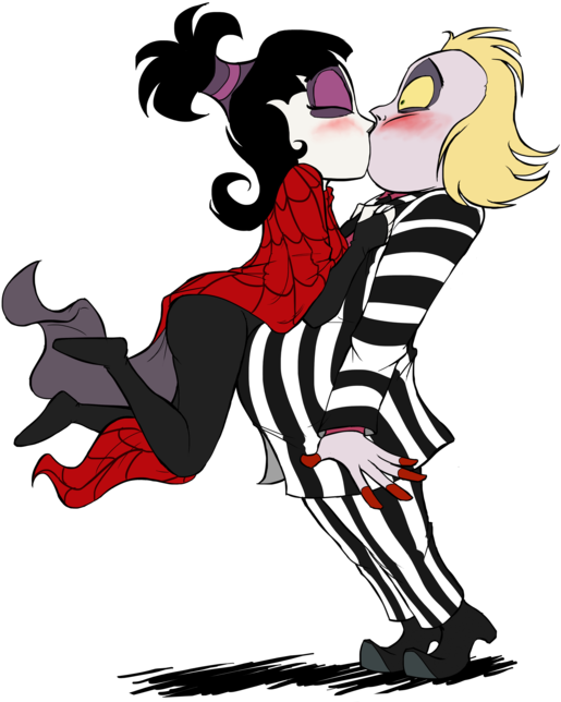Kissy Kissy Kissy By Snowstoat Beetlejuice Cartoon, - Illustration (600x695)