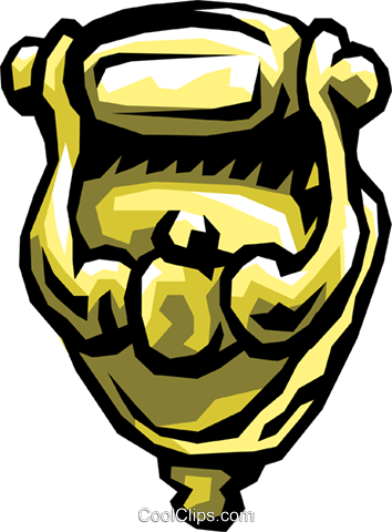 Door Knocker Royalty Free Vector Clip Art Illustration - Illustration (354x480)