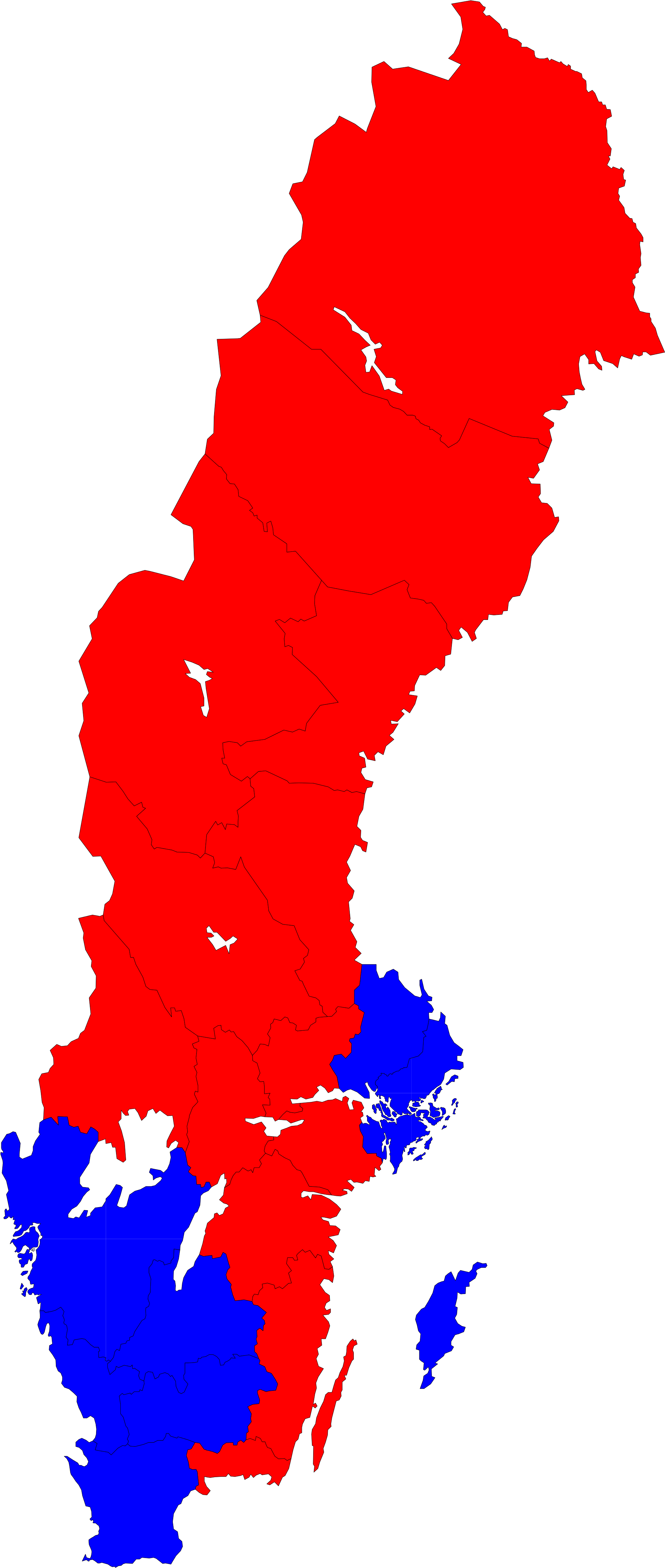 Democracy Clipart Parliamentary Democracy - Sweden Election Map 2018 (2000x4720)