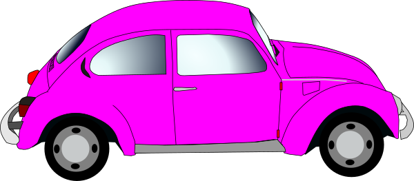 Vw Cox Pink Clip Art - Clipart Of Car (600x263)