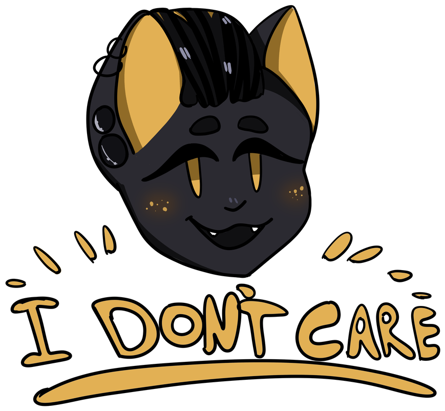 I Don't Care Sticker By Madamoisieur - I Don't Care Sticker By Madamoisieur (894x894)