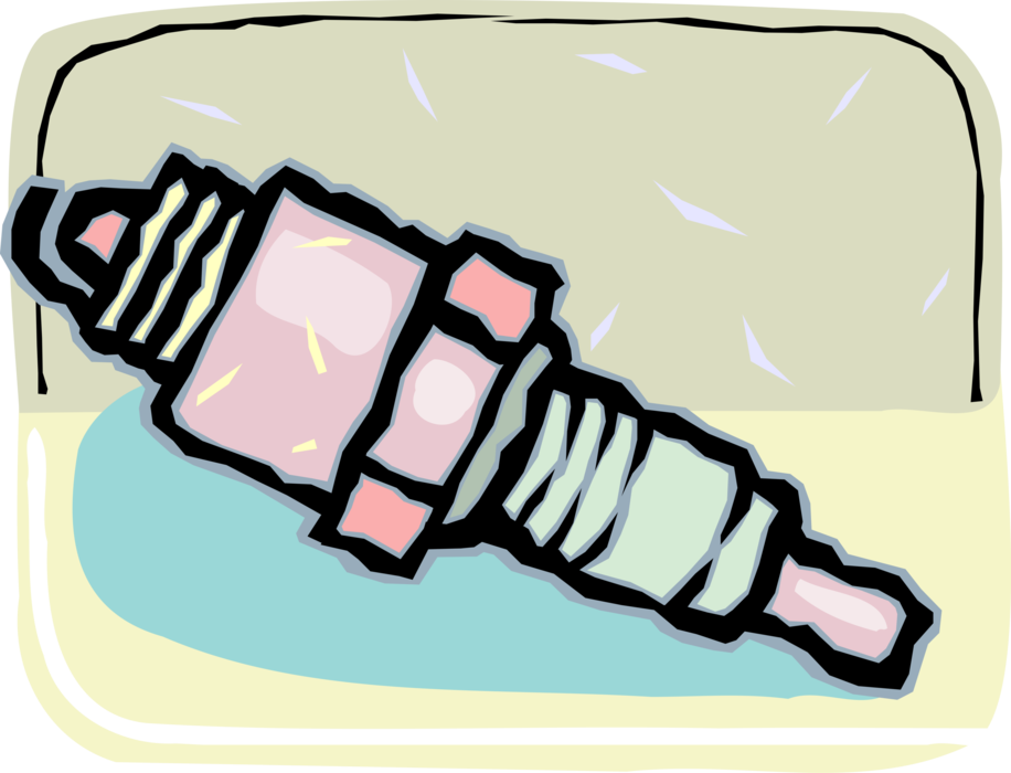 Vector Illustration Of Spark Plug Ignition System To - Vector Illustration Of Spark Plug Ignition System To (916x700)