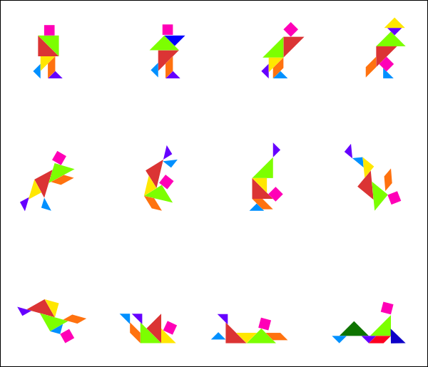 Tan Gram Clip Art - Tangram Falling (600x515)