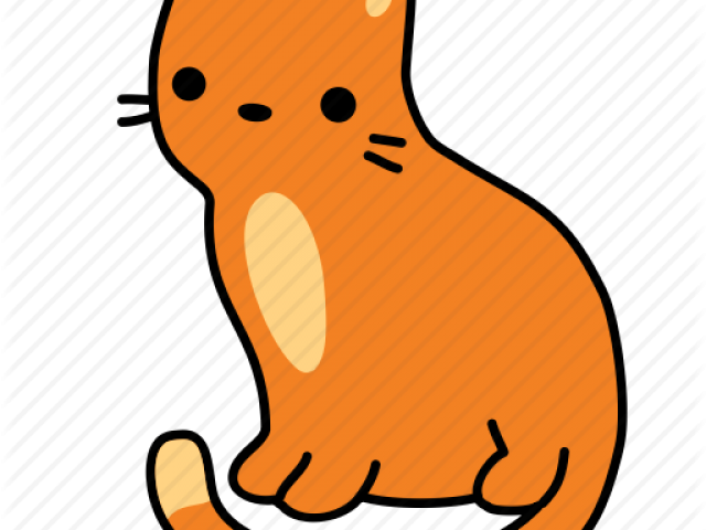 Feline Clipart Orange Cat - Orange Cat Transparent Cartoon (640x480)