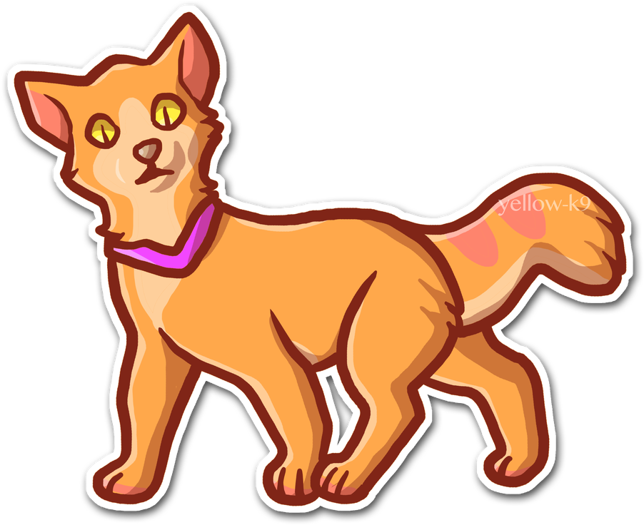 Orange Cat By Yellow-k9 - Cartoon (1017x786)