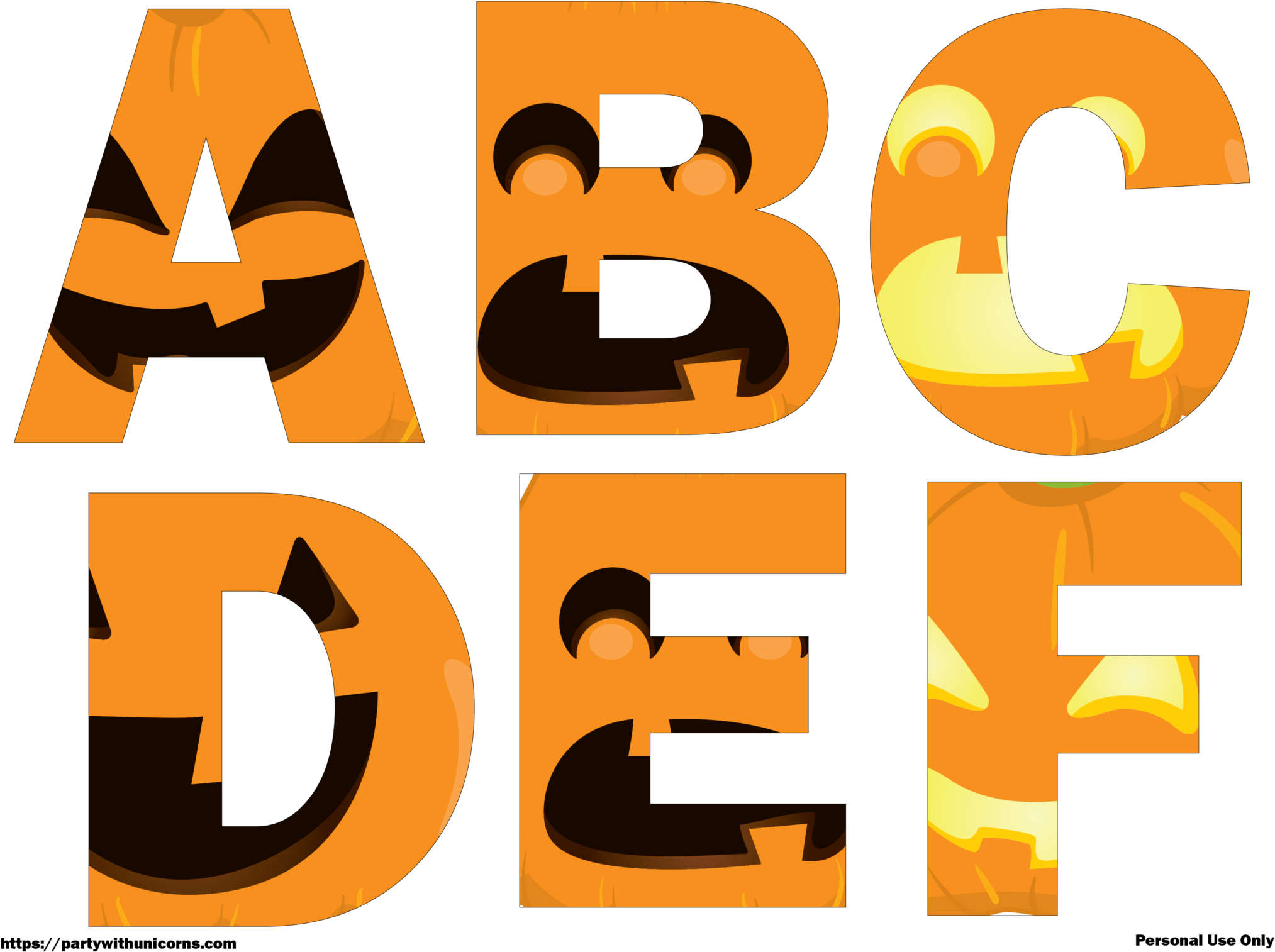 The Jack O Lantern Faces Letters Are All Saved As Png - Halloween Letters Printable (2048x1583)