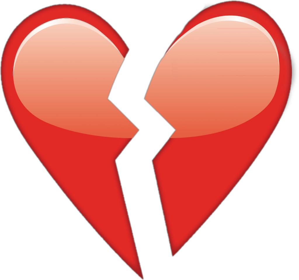 Coraz Sticker - Transparent Broken Heart Emoji (1024x959)