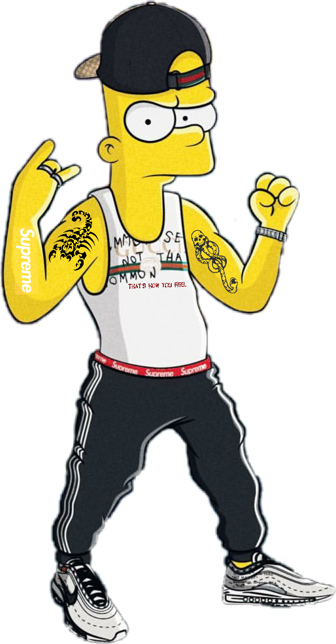 Trap Clipart Human - Supreme Drawings Of Simpsons (683x1309)