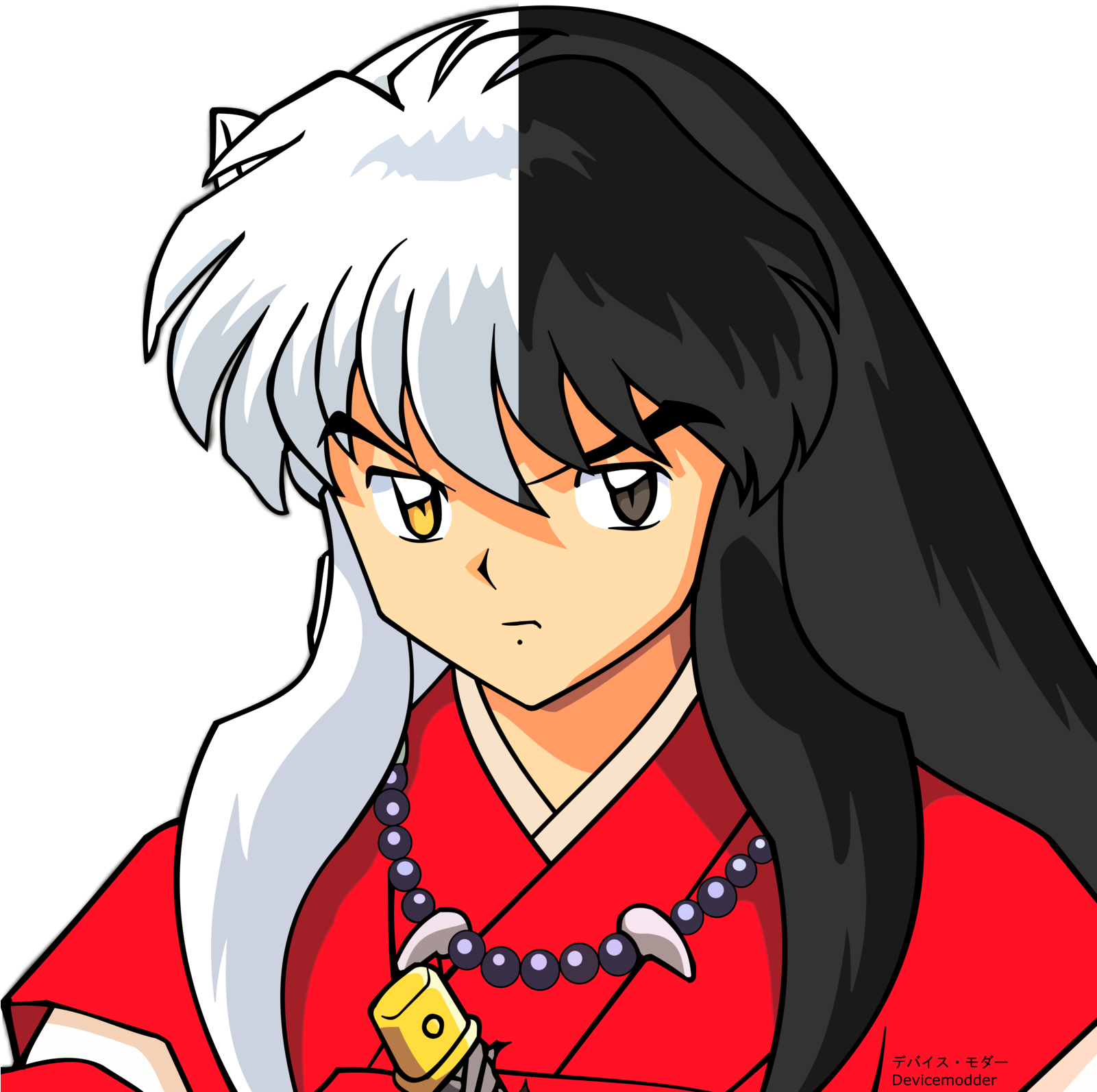 Inuyasha's Human And Yokai Form By Devicemodder On - Yo Kai Watch Inuyasha (1600x1600)