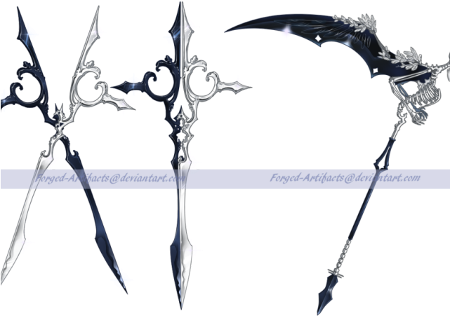 Drawn Scythe Spear - Scissor Scythe (640x480)
