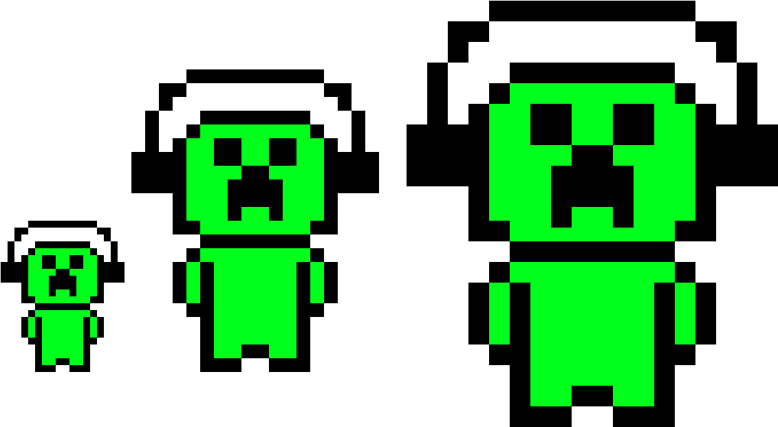 Small, Medium, Omg - Pixel Art Minecraft Creeper (1380x700)