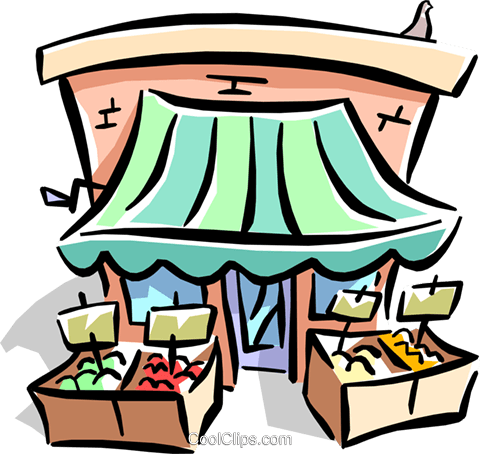 Cartoon Food Clipart 37960 Fruit Stand Royalty Free - Fruit Stand Clip Art (480x454)