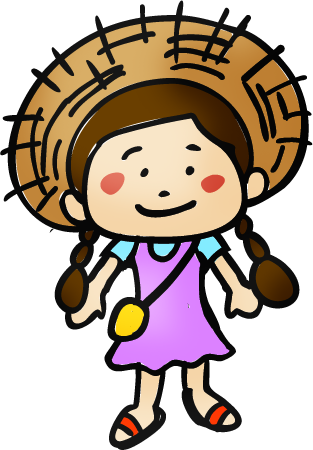 Little Girl With Straw Hat - Little Girl With Straw Hat (313x450)
