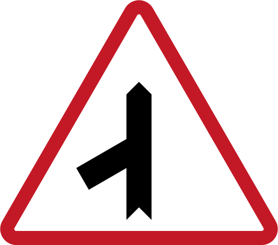 Philippines Road Sign W2-9 L - Traffic Sign (554x488)