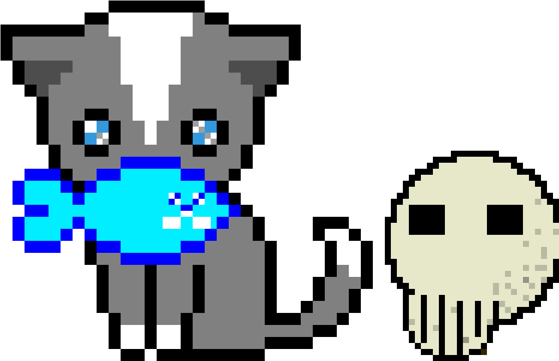 A Murderer Cat - Pixel Art Rainbow Devil Cat (1200x1200)