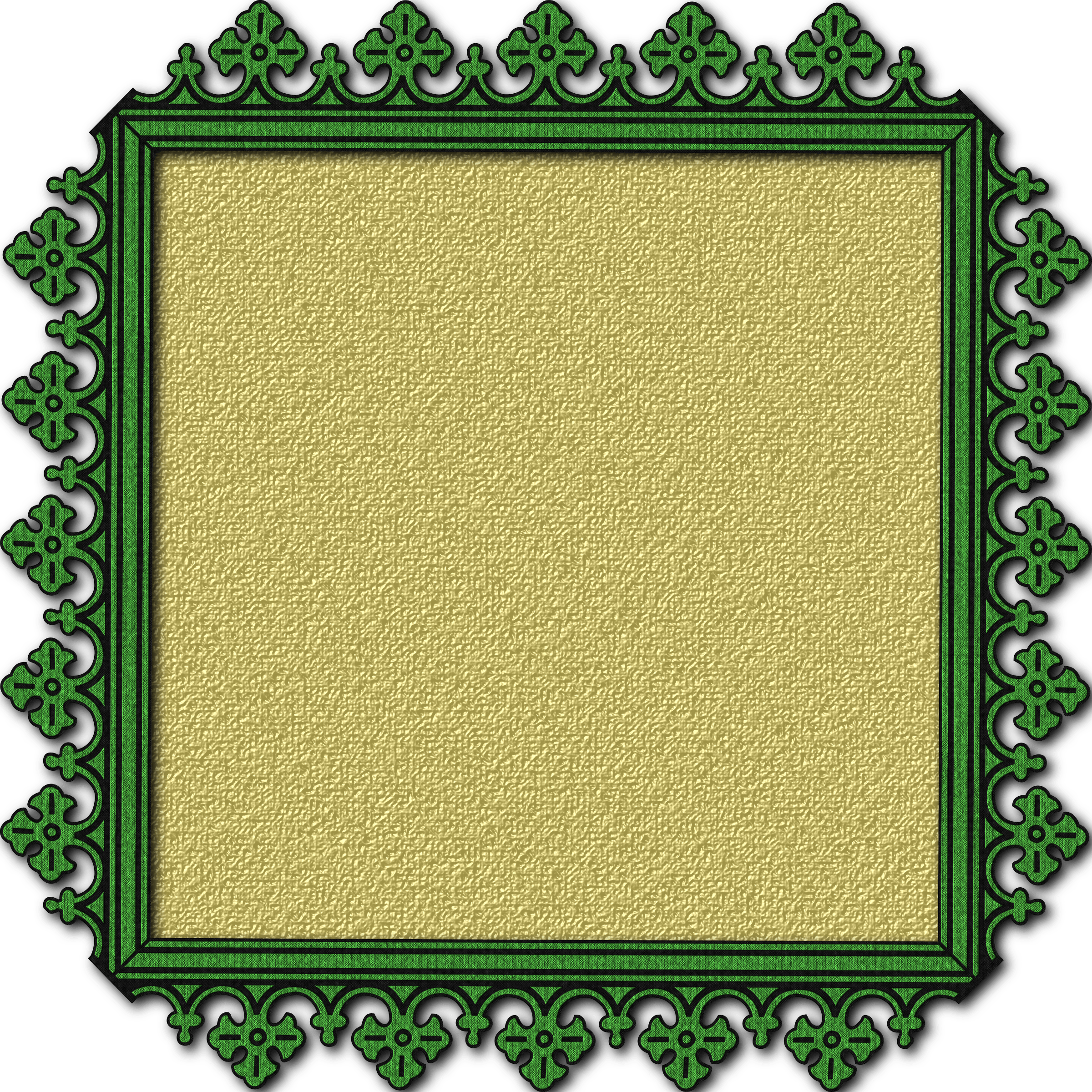 2 Picture Frames Clip Art - Green Yellow Frame Transparent (2400x2400)