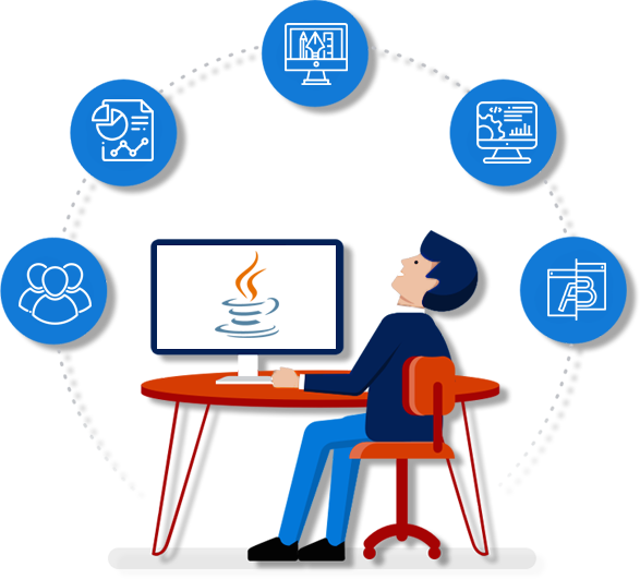 Java Development - Javascript Development Services Transparent (587x531)