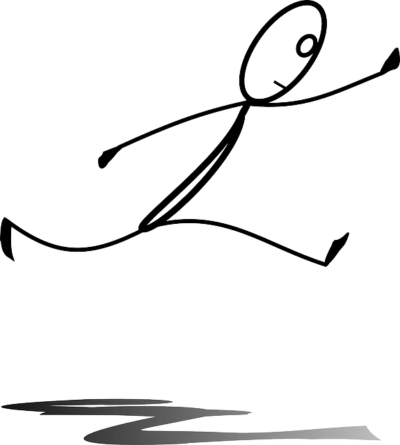 Hurry Up And Escape From Yourself - Stick Figure Jumping (400x445)