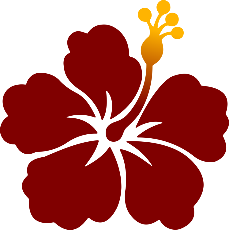 Hawaii Stencil Sticker Flower Shoeblackplant - Black And White Flower Stencil (748x750)