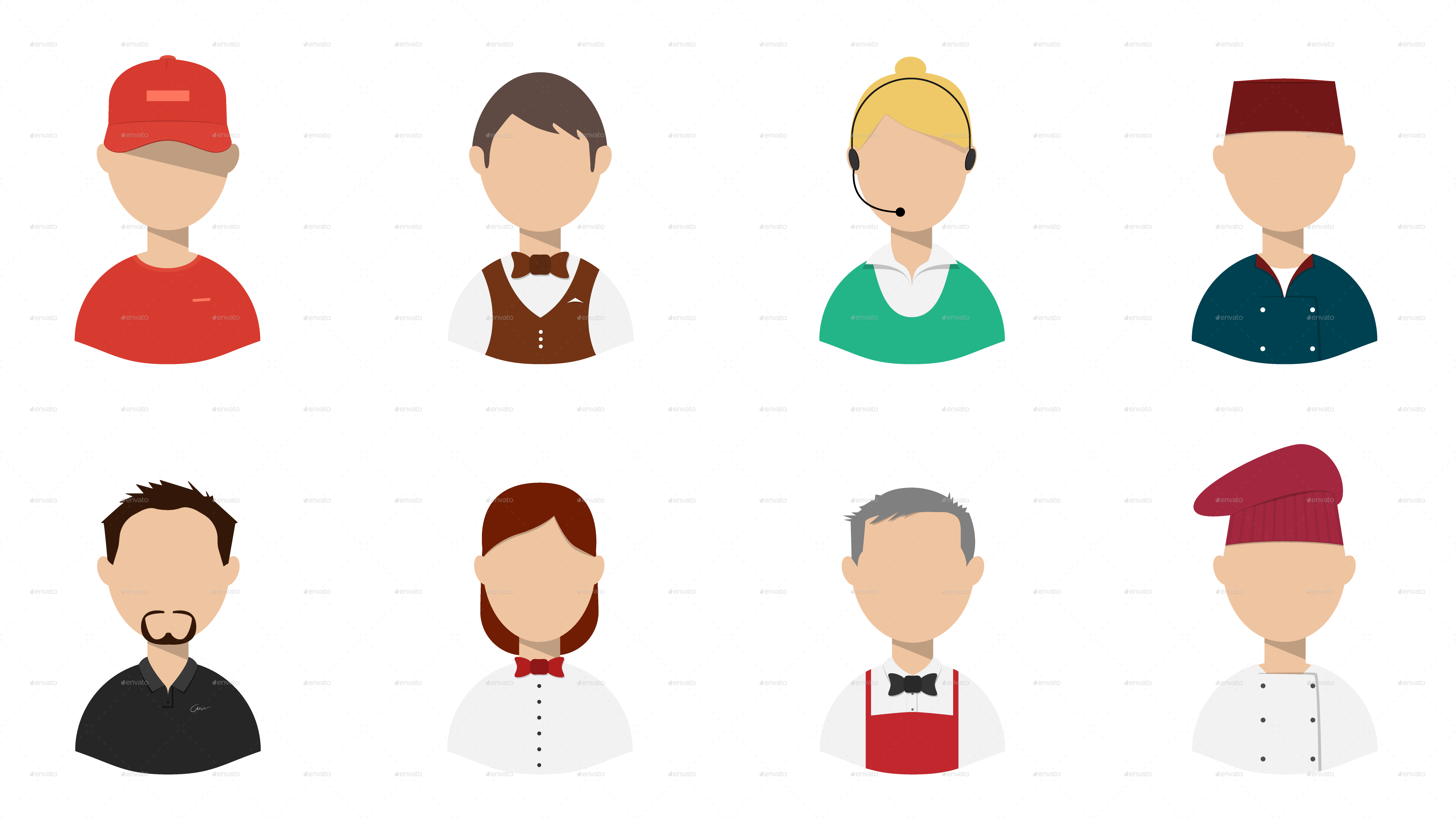 Staff Clipart Restaurant Staff - Restaurant Staff Cartoon Png (4800x2700)