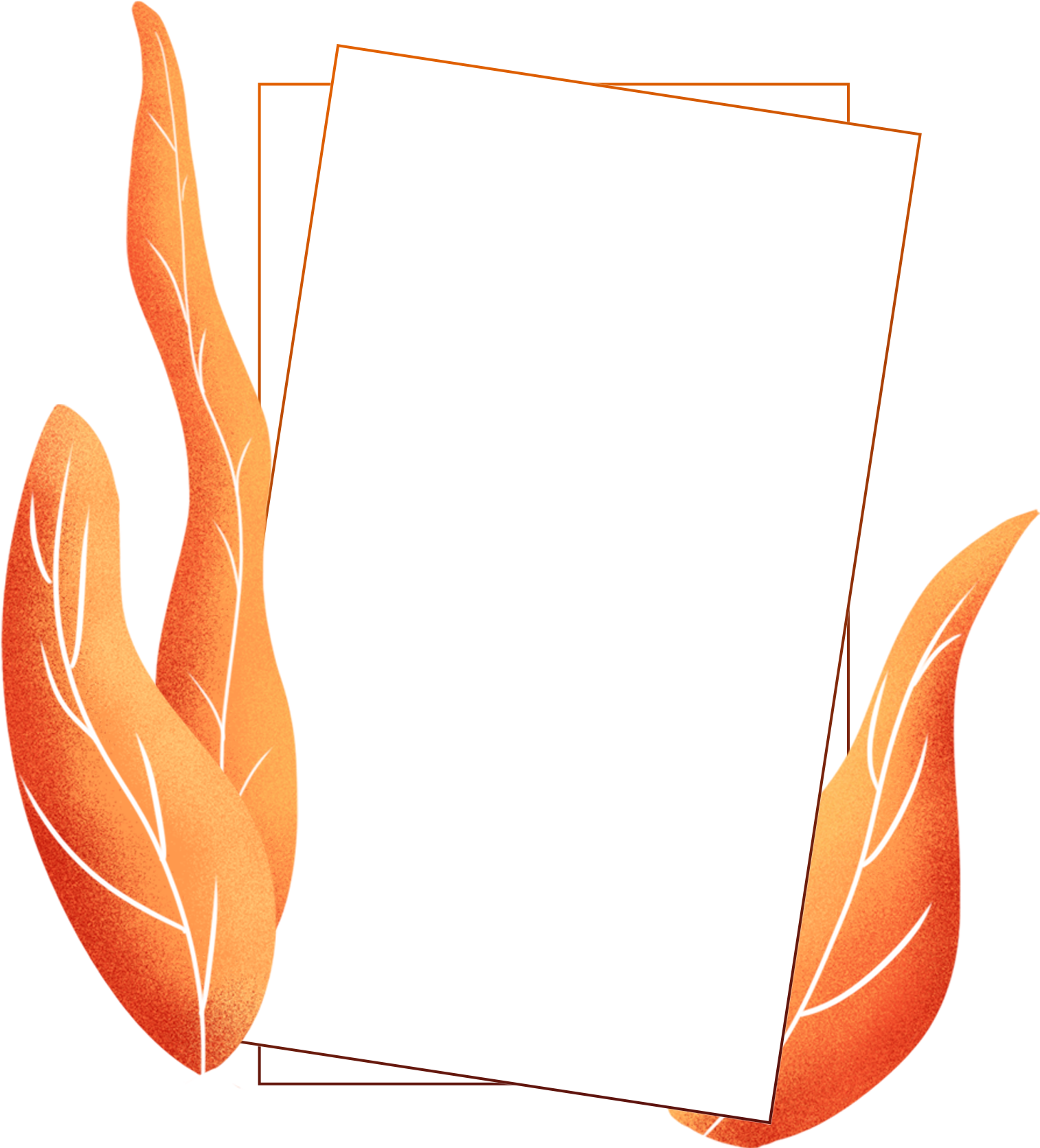 Hand Painted Plants Coral Orange Border Color Png And - Psd (2000x2000)
