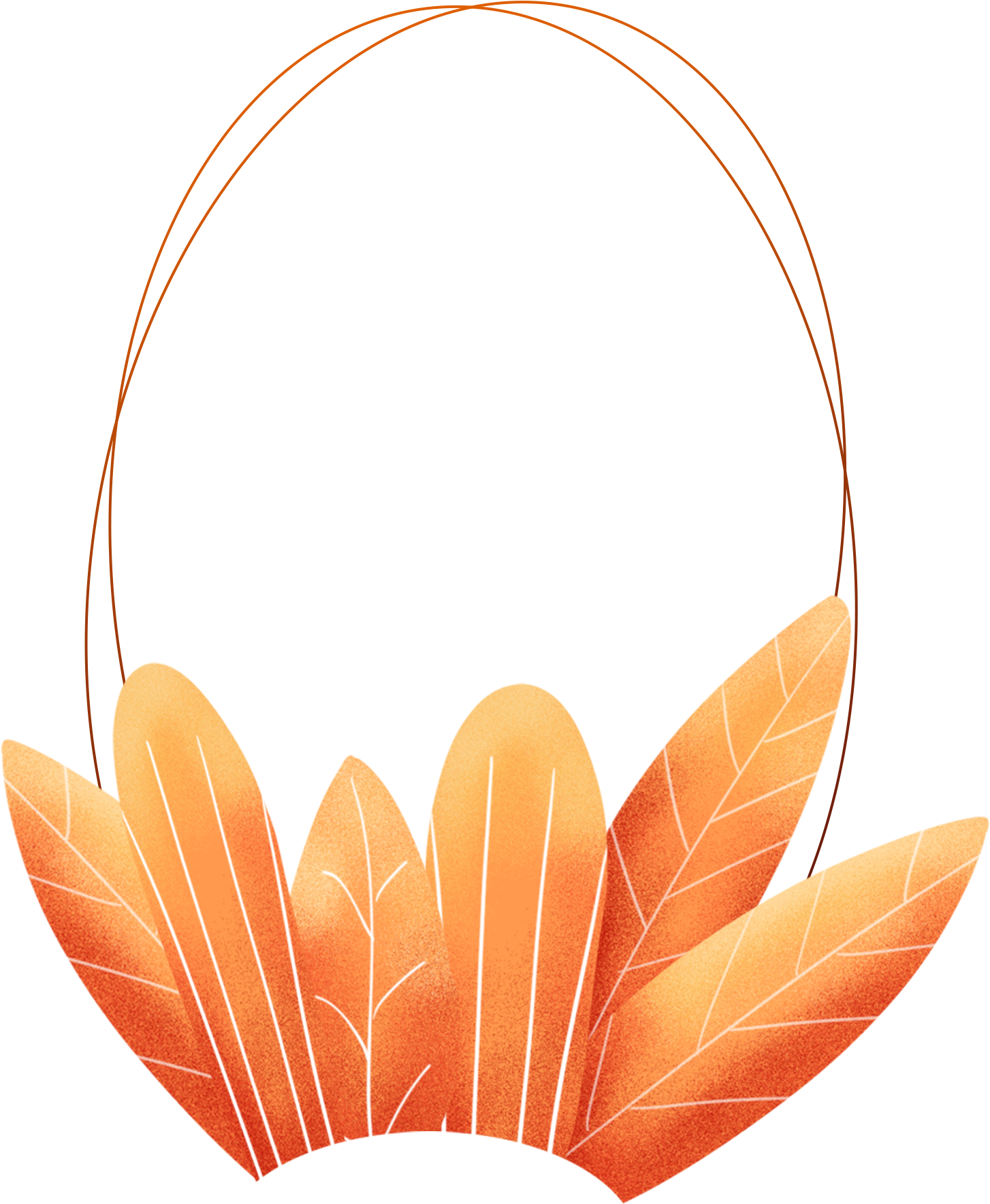 Hand Painted Plants Leaves Coral Orange Png And Psd - Illustration (2000x2000)